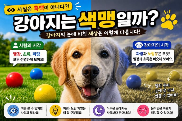 강아지는 색맹일까? 흑백이 아닌 강아지가 실제로 보는 색